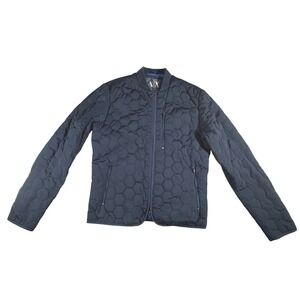 AX Armani Exchange Mens Quilted Hexagon Navy Blue Jacket Size Medium